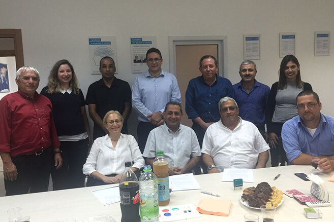 חתימת הסכם קיבוצי תקדימי בחברת טיסנקרופ מעליות. בתמונה יו”ר איגוד מקצועי מר ששי שדה.